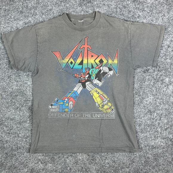 Voltron T-Shirt Mens Size M Gray Defender of the Universe 80s Cartoon Graphic - Picture 1 of 8